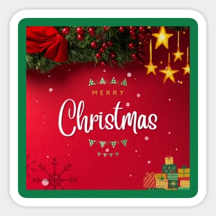 Merry Christmas - Red Christmas Sticker